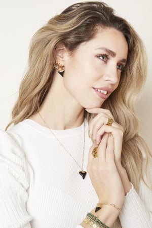 Boucles d'oreilles Black Heart Noir Acier inoxydable h5 Image2